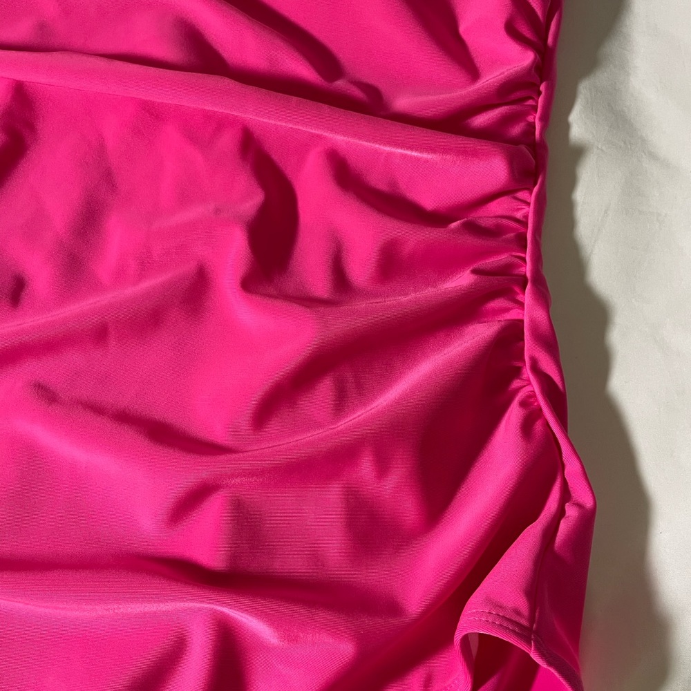 Sz XL women One-Shoulder Pink Swimsuit - Picture 9 of 14